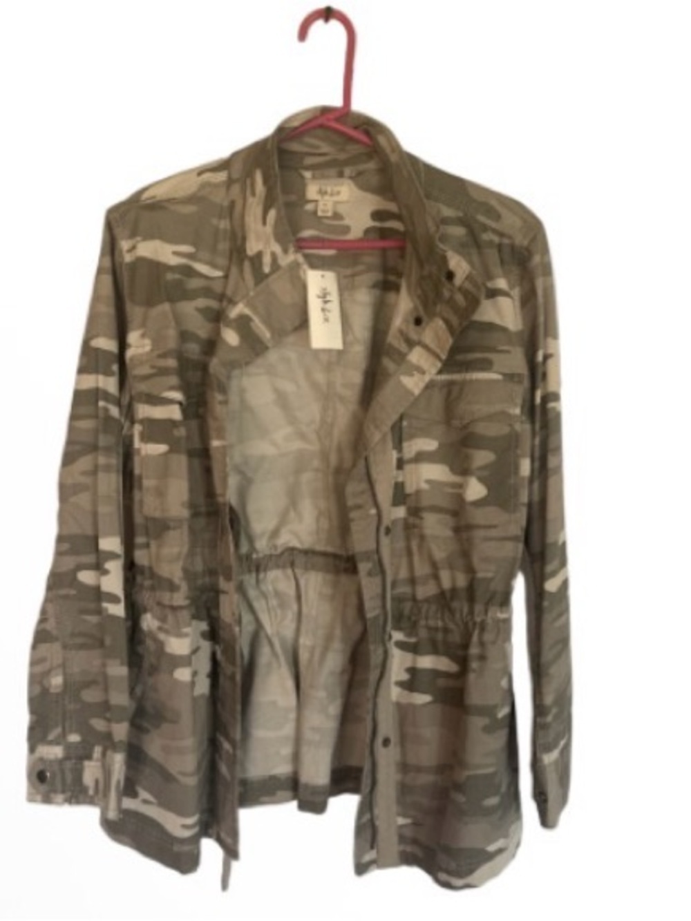 Style & Company Lightweight Camo Jacket - Beige